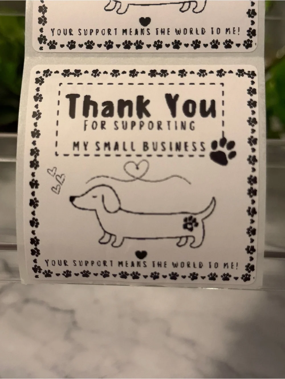 200 Dachshund Thank You Stickers 2x2 Small Business Packaging Labels Cute Dog